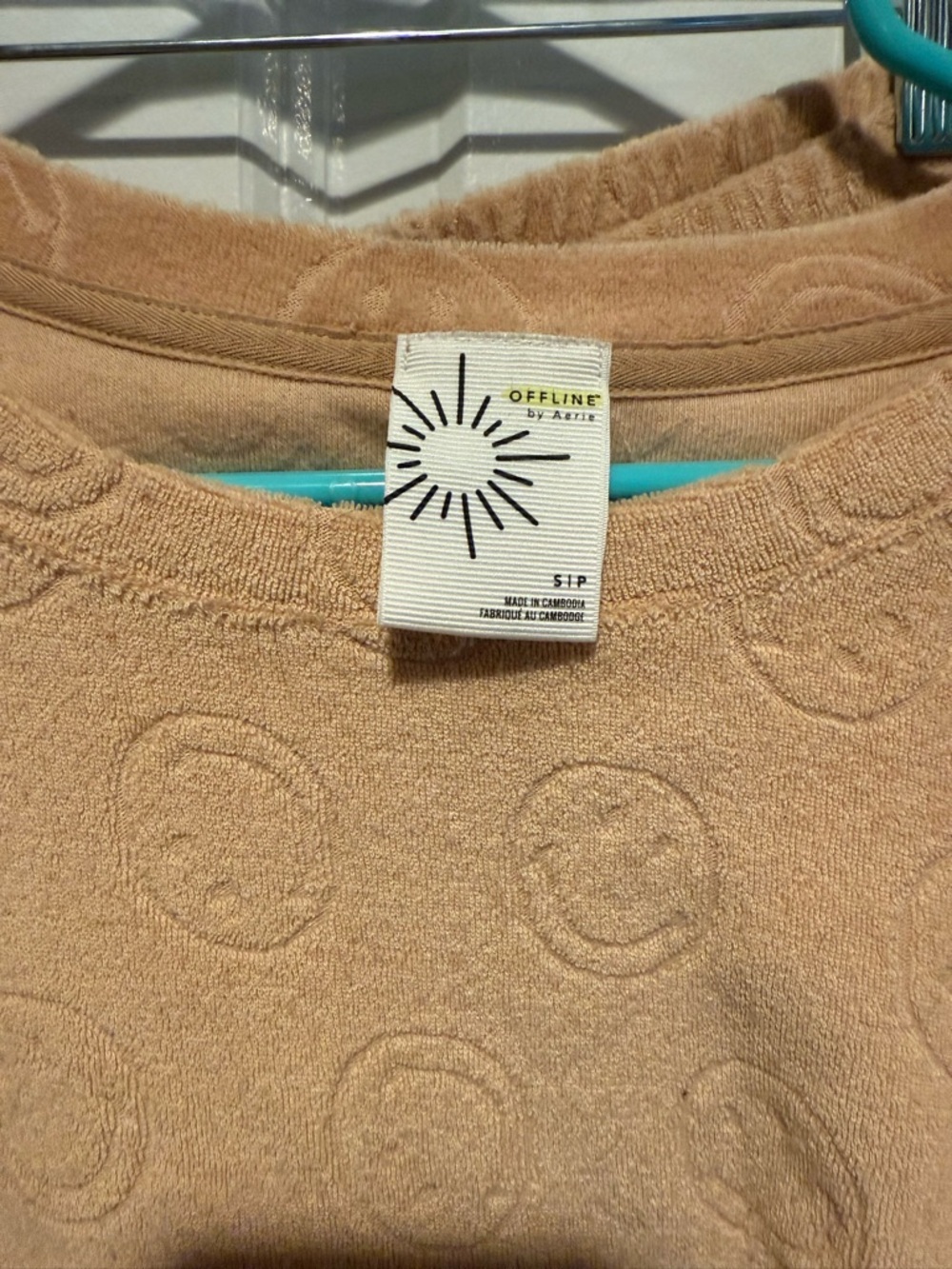 Offline by Aerie Two-Piece Cozy Smiley face Lounge Set — Camel - Picture 4 of 4